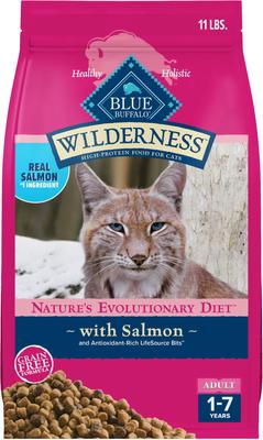 Bundle: Blue Buffalo Wilderness Chicken Recipe + Salmon Recipe Dry Cat Food