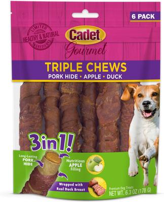 Gourmet Triple Chew Twists Chicken & Sweet Potato Flavor Dog Chews, 6 count