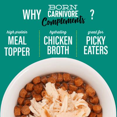 Born Carnivore Complements Chicken & Salmon Recipe in Chicken Broth Grain-Free Wet Cat Food Topper, 2.1-oz pouch, case of 12
