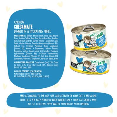 Bundle: BFF Play Pate Lovers Chicken, Duck & Turkey Take a Chance + Play Pate Lovers Chicken Checkmate Wet Cat Food, 5.5-oz can, 16 count