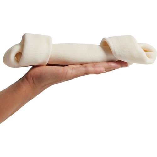 Premio para perros DogLicious de cuero crudo con hueso natural de 10 a 11 pulgadas