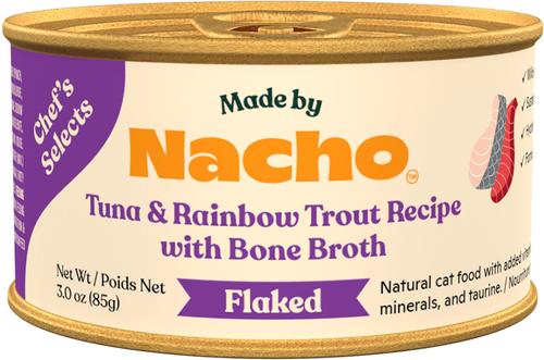 Flaked Tuna & Rainbow Trout Recipe in Bone Broth Grain-Free Wet Cat Food, 3-oz can, case of 12