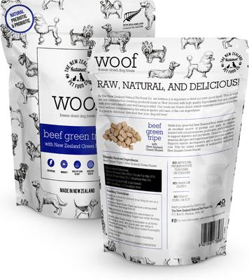 Woof Beef Green Tripe Grain-Free Freeze-Dried Dog Treats, 1.4-oz bag