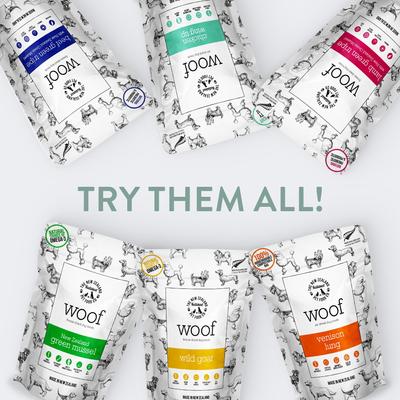 Woof Beef Green Tripe Grain-Free Freeze-Dried Dog Treats, 1.4-oz bag