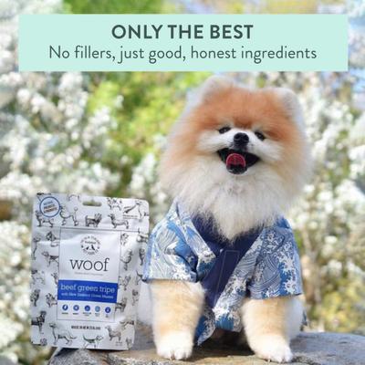 Woof Beef Green Tripe Grain-Free Freeze-Dried Dog Treats, 1.4-oz bag