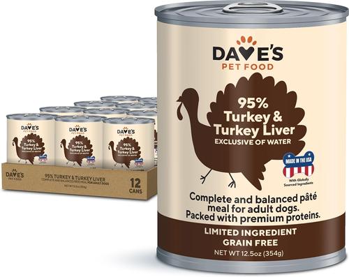 95% Premium Beef & Beef Liver Pate Grain-Free Recipe Canned Wet Dog Food, 12.5-oz, case of 12