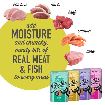 Bundle: Tiki Cat Velvet Mousse Variety Pack Grain-Free Wet Cat Food, 2.8-oz pouch, case of 12 + Tiki Cat Broths Variety Pack Grain-free Wet Cat Food Topper, 1.3-oz pouch, case of 12