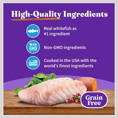 Whitefish Recipe with Real Whole Whitefish Pate Grain-Free Indoor Cat Wet Cat Food, 5.5-oz can, case of 12