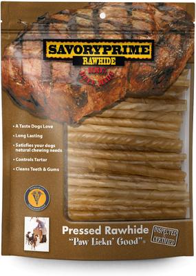Natural Rawhide Twists Dog Treats, 5-in, 100 count