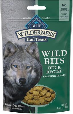 Wilderness Trail Treats Duck Wild Bits Grain-Free Training Dog Treats, 4-oz bag, bundle of 2