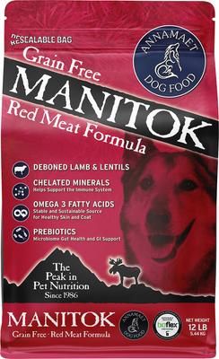 Grain-Free Manitok Red Meat Formula Dry Dog Food, 25-lb bag