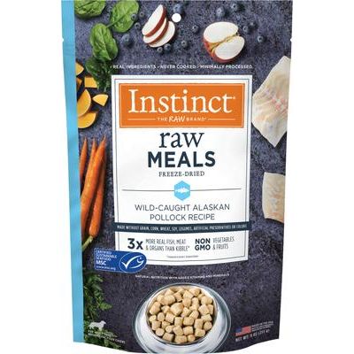 Comida liofilizada para perros adultos sin cereales y con receta de pollo sin jaula Raw Meals, bolsa de 25 oz