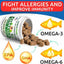 Allergy Relief & Itch Relief with Omega 3 Skin & Coat with Salmon Oil Chew Supplement for Dogs, 180 count