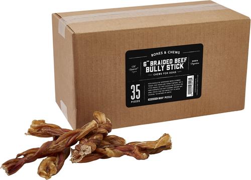 Braided Bully Stick 12" Dog Treats, 3 count