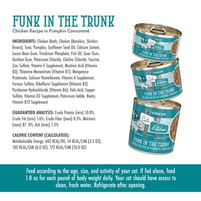 Cats in the Kitchen Funk In The Trunk Chicken in Pumpkin Consomme Grain-Free Canned Cat Food, 10-oz, case of 12