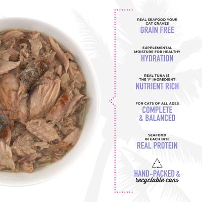 Luau Ahi Tuna & Mackerel in Tuna Consomme Grain-Free Canned Cat Food, 2.8-oz, case of 12