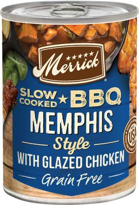 Grain-Free Wet Dog Food Slow-Cooked BBQ Memphis Style with Glazed Chicken, 12.7-oz can, case of 12