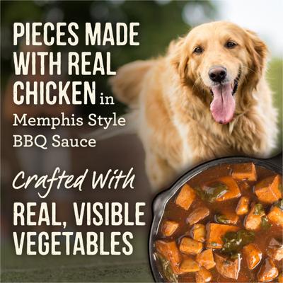 Grain-Free Wet Dog Food Slow-Cooked BBQ Memphis Style with Glazed Chicken, 12.7-oz can, case of 12