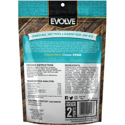 Bocados de cecina de pato, guisantes y arándanos para perros, bolsa de 355 g