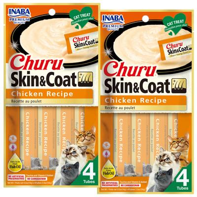 Churu Grain-Free Skin & Coat Tuna Recipe Lickable Cat Treat, 24 count