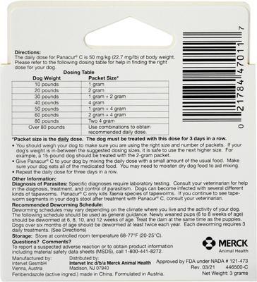 C Canine Dewormer, 1-g, 3 count