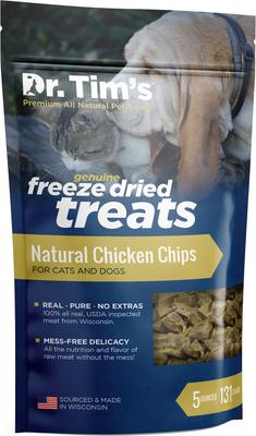 Natural Chicken Chips Genuine Freeze-Dried Dog & Cat Treats, 5-oz bag