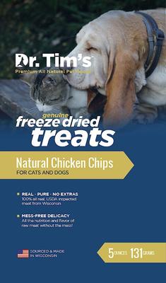 Natural Chicken Chips Genuine Freeze-Dried Dog & Cat Treats, 5-oz bag