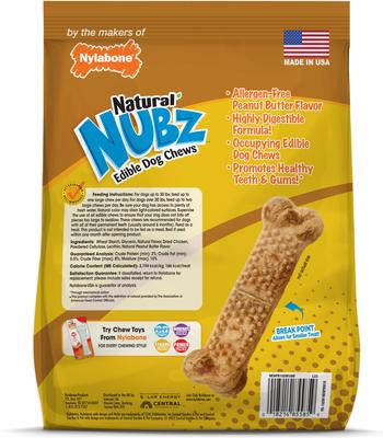Natural Nubz Peanut Butter Large Dog Treats, 18 count