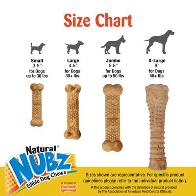 Natural Nubz Peanut Butter Large Dog Treats, 18 count