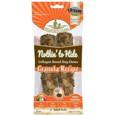 Masticables para perros Nothin' To Hide, rollo pequeño de 5 pulgadas con sabor a granola, 2 unidades