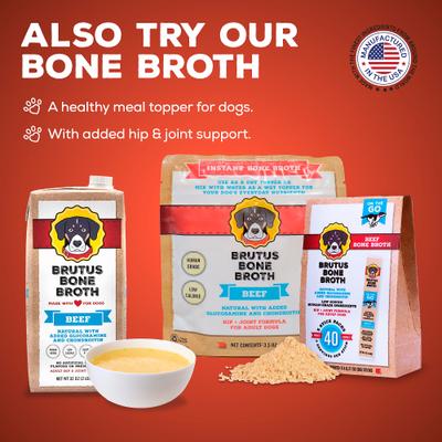 Bone Broth Beef Biscuits Natural Limited Ingredient Crunchy Dog Treats, 8-oz bag