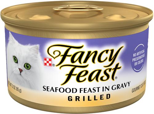 Grilled Seafood Feast in Gravy Canned Cat Food, 3-oz, case of 24