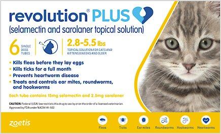 Topical Solution for Cats 2.8-5.5 lbs (Gold Box), 1 Dose (1-mos. supply)