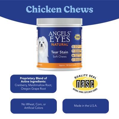Natural Chicken Flavored Soft Chew Tear Stain Supplement for Dogs & Cats, 120 count