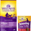 Paquete: Alimento seco para perros Wellness Complete Health Senior con pollo deshuesado y cebada (bolsa de 13.6 kg) + Premios Wellness WellBites con carne de res y pavo, suaves y masticables, sin cereales (bolsa de 173 g)