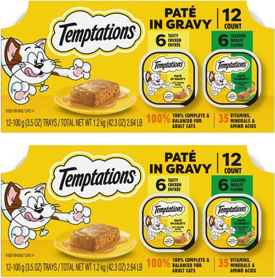 Pate in Gravy Flavor Variety Wet Cat Food, 3.5-oz tray, case of 12