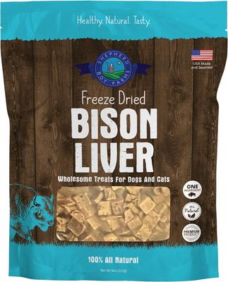 Bison Liver Freeze-Dried Dog & Cat Treats, 8-oz bag