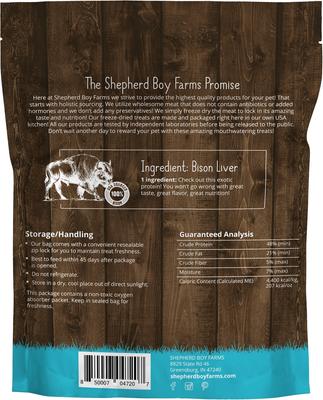 Bison Liver Freeze-Dried Dog & Cat Treats, 8-oz bag