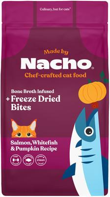Made by Nacho Sustainably Caught Salmon, Whitefish & Pumpkin Recipe with Freeze-Dried Chicken Liver Dry Cat Food, 10-lb bag