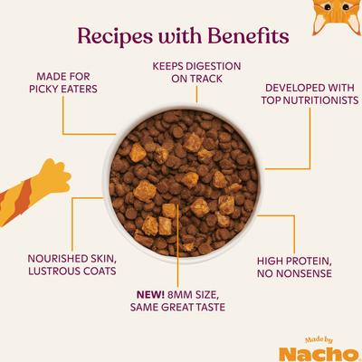 Made by Nacho Sustainably Caught Salmon, Whitefish & Pumpkin Recipe with Freeze-Dried Chicken Liver Dry Cat Food, 10-lb bag