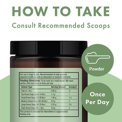 Organic Fermented Powder Digestive Supplement for Dogs & Cats, 2.75-oz bottle