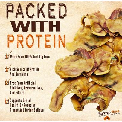 Premio para perros Jumbo de orejas de cerdo enteras naturales, 5 unidades