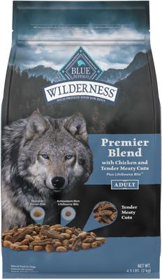 Blue Wilderness Premier Blend with Meaty Cuts Chicken Adult Dry Dog Food, 4.5-lb bag