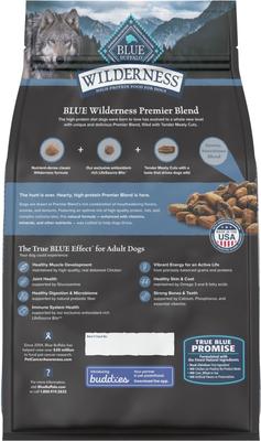 Blue Wilderness Premier Blend with Meaty Cuts Chicken Adult Dry Dog Food, 4.5-lb bag