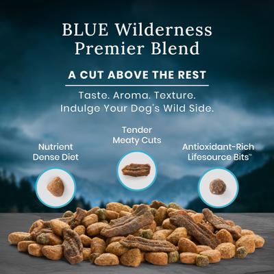 Blue Wilderness Premier Blend with Meaty Cuts Chicken Adult Dry Dog Food, 4.5-lb bag