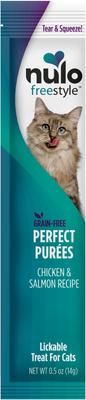 Freestyle Perfect Purees Chicken & Salmon Recipe Grain-Free Lickable Cat Treats, 0.5-oz, case of 48