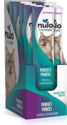 Freestyle Perfect Purees Chicken & Salmon Recipe Grain-Free Lickable Cat Treats, 0.5-oz, case of 48