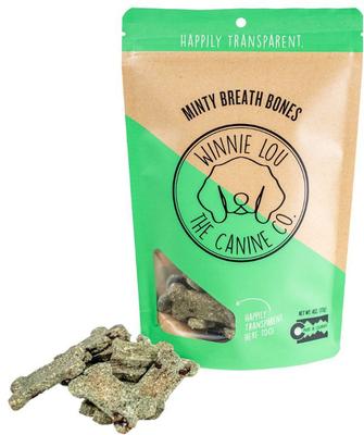 Minty Breath Bones Crunchy Dog Treats, 4-oz bag