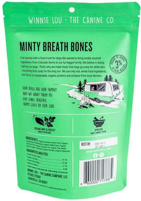Golosinas crujientes para perros Minty Breath Bones, bolsa de 4 oz