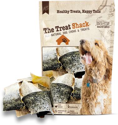 Golosinas liofilizadas para perros de piel de salmón totalmente naturales y aptas para consumo humano, bolsa de 85 g